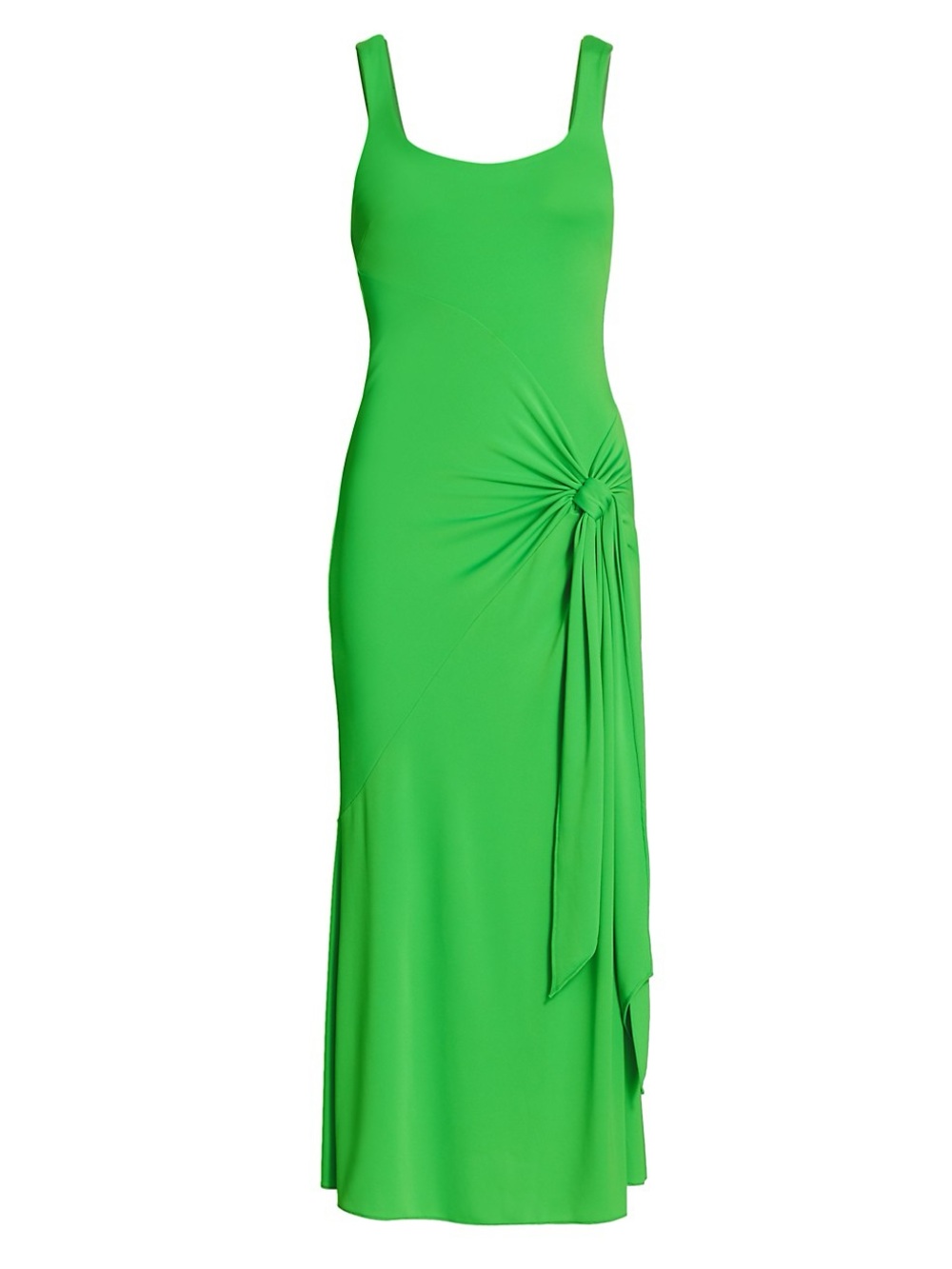 cinq a sept Bright Green Knotted-Side Sleeveless Maxi Dress